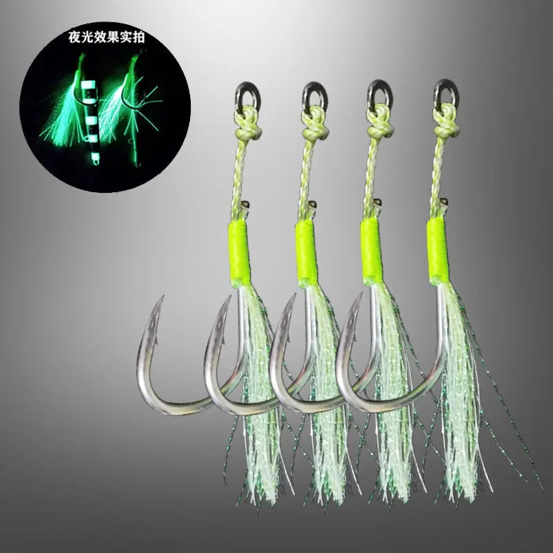 Add-on hooks, really sharp!  20pairs/bag Saltwater Slow Fast Carbon Hooks