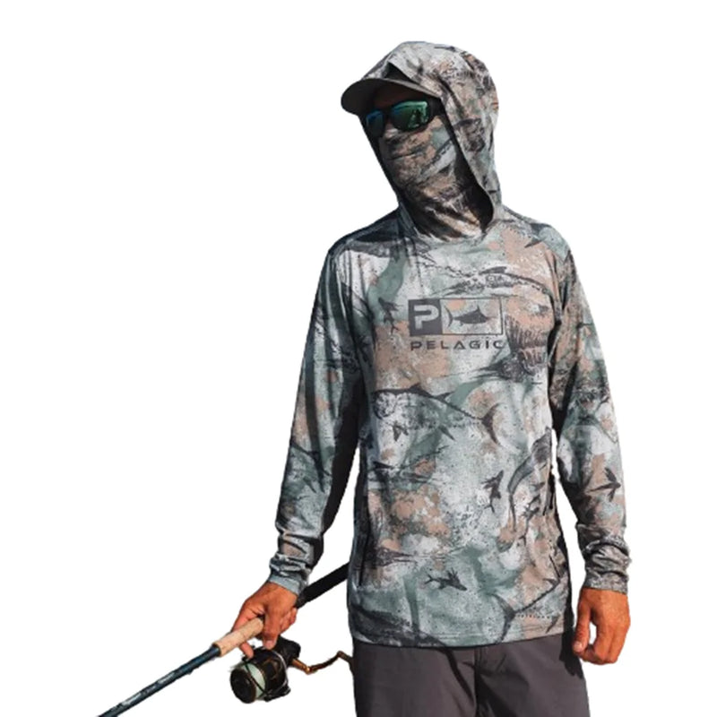 HUK Fishing Shirts UPF 50+ Mens Hooded Fishing Shirt